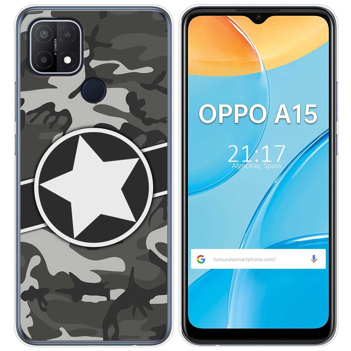 Funda Gel Tpu para Oppo A15 diseño Camuflaje 02 Dibujos
