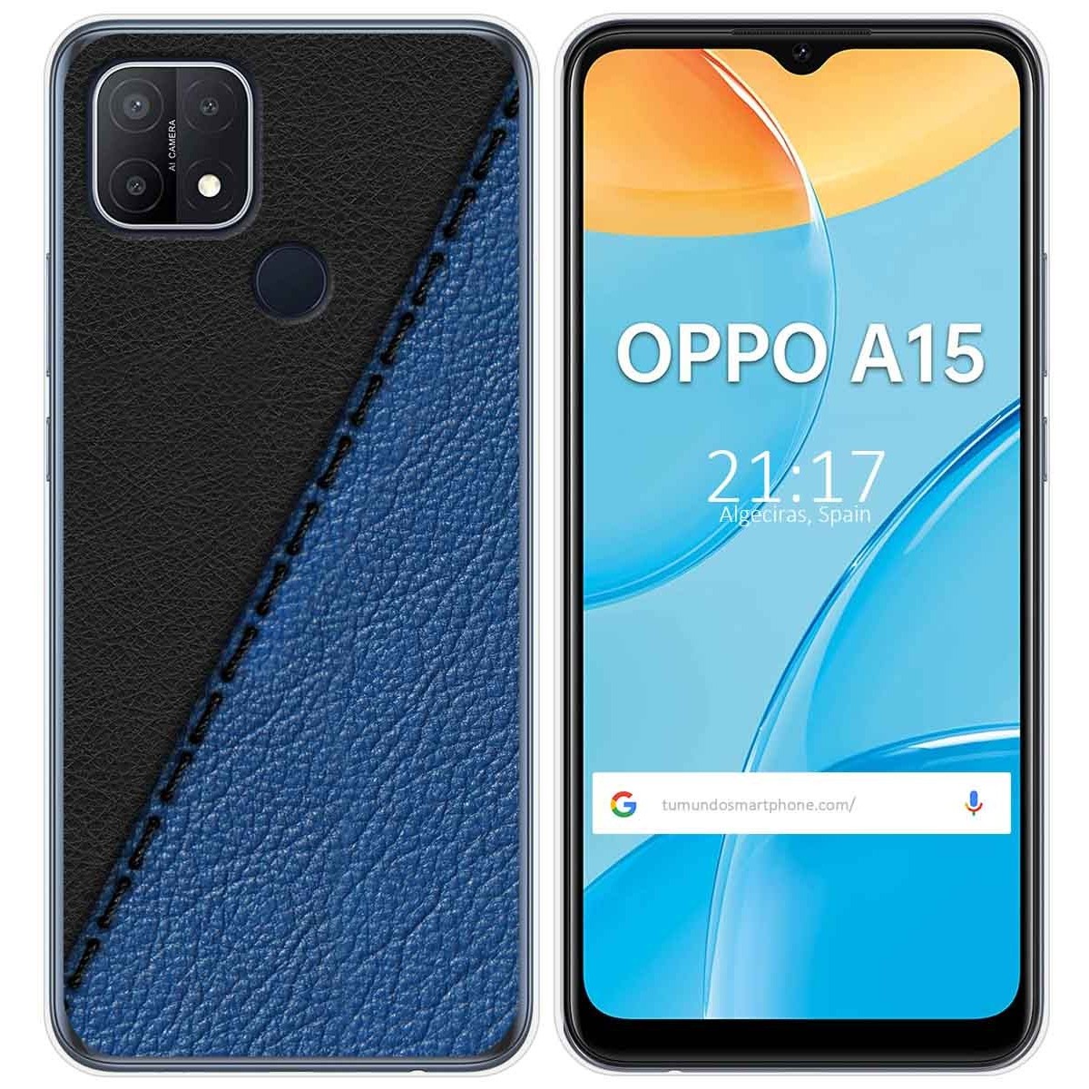 Funda Gel Tpu para Oppo A15 diseño Cuero 02 Dibujos