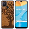 Funda Gel Tpu para Oppo A15 diseño Cuero 03 Dibujos