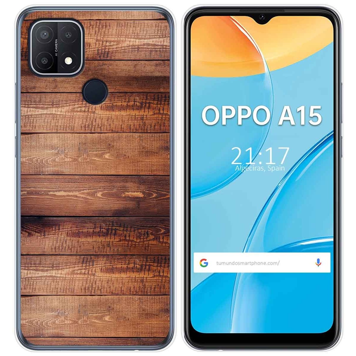Funda Gel Tpu para Oppo A15 diseño Madera 02 Dibujos