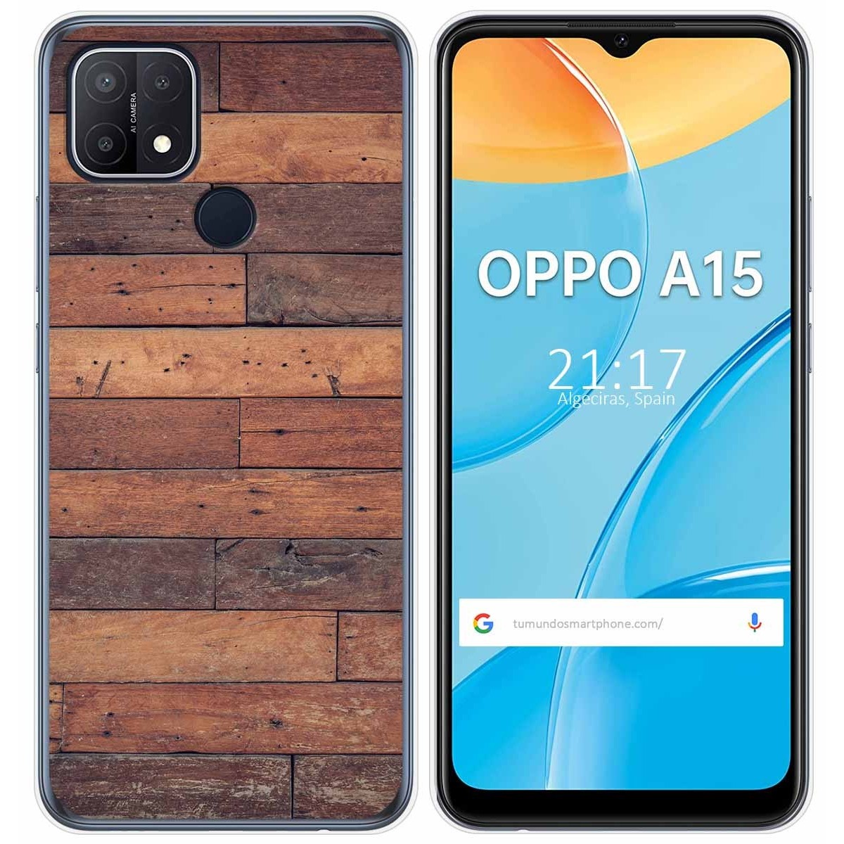 Funda Gel Tpu para Oppo A15 diseño Madera 03 Dibujos