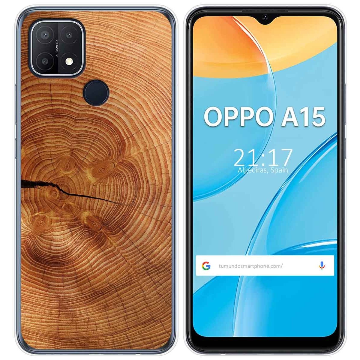 Funda Gel Tpu para Oppo A15 diseño Madera 04 Dibujos