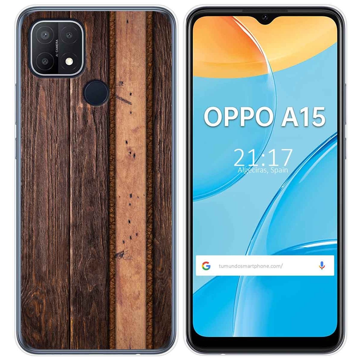 Funda Gel Tpu para Oppo A15 diseño Madera 05 Dibujos