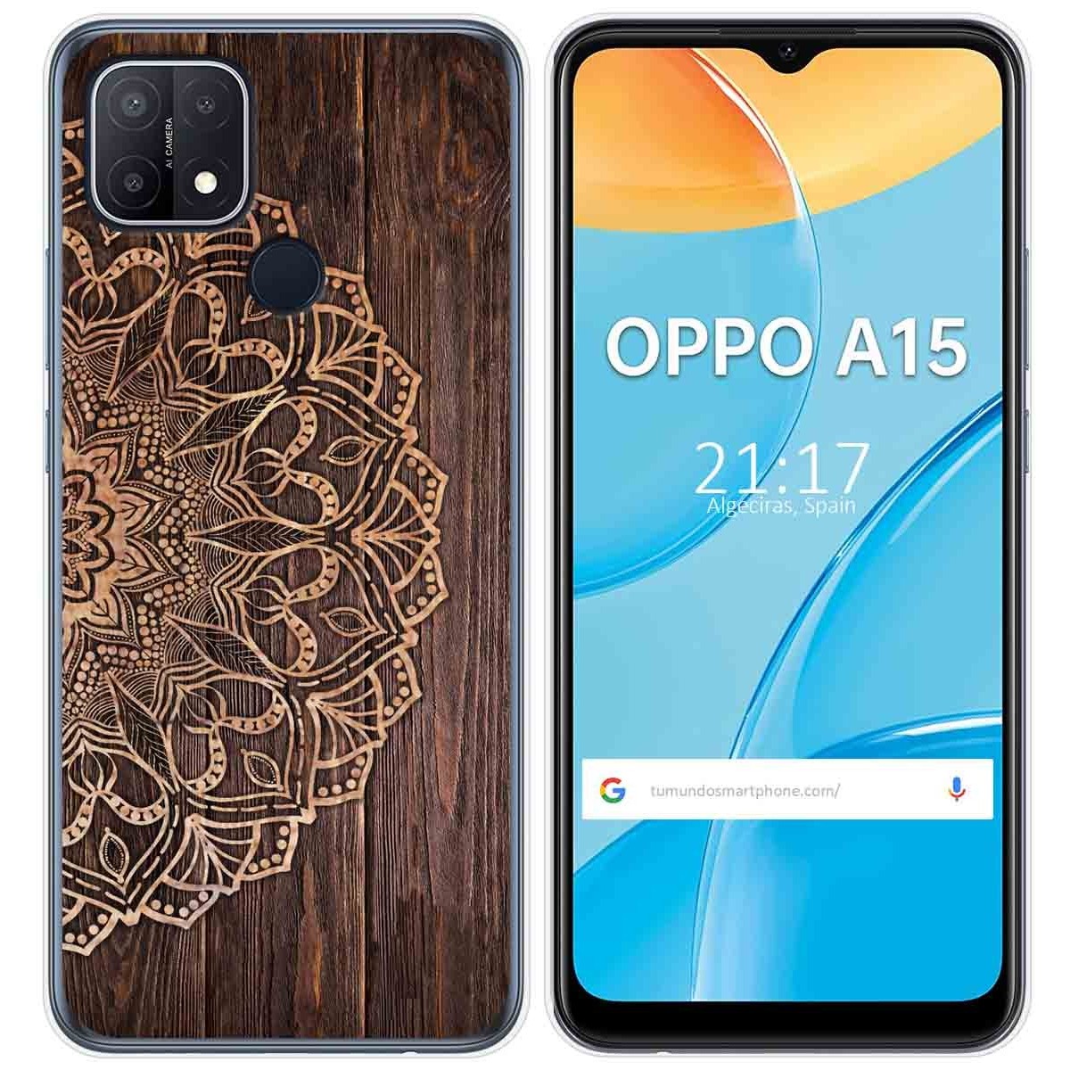 Funda Gel Tpu para Oppo A15 diseño Madera 06 Dibujos
