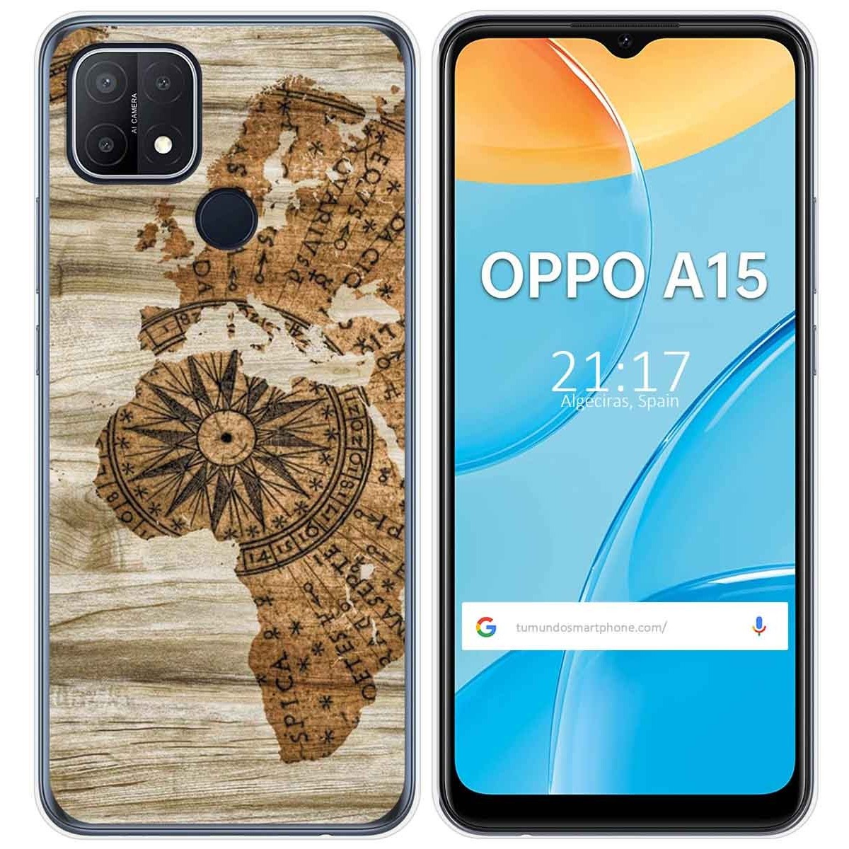 Funda Gel Tpu para Oppo A15 diseño Madera 07 Dibujos