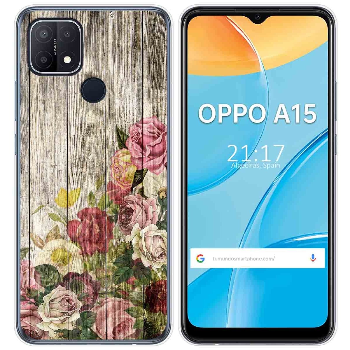 Funda Gel Tpu para Oppo A15 diseño Madera 08 Dibujos