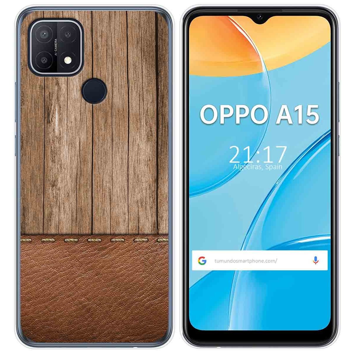 Funda Gel Tpu para Oppo A15 diseño Madera 09 Dibujos