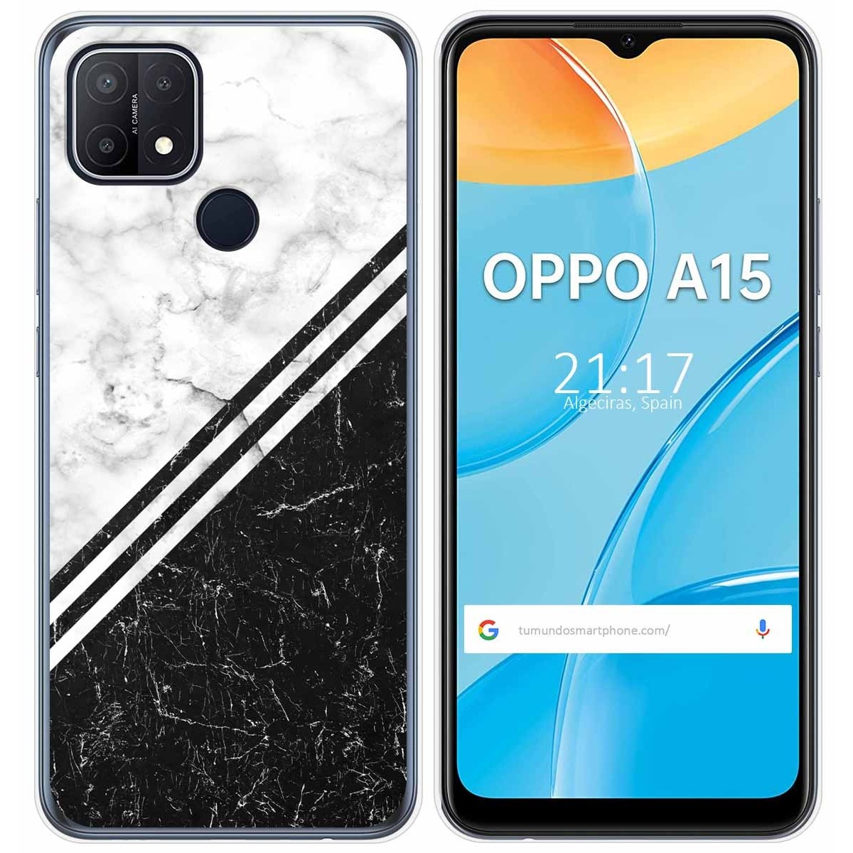 Funda Gel Tpu para Oppo A15 diseño Mármol 01 Dibujos