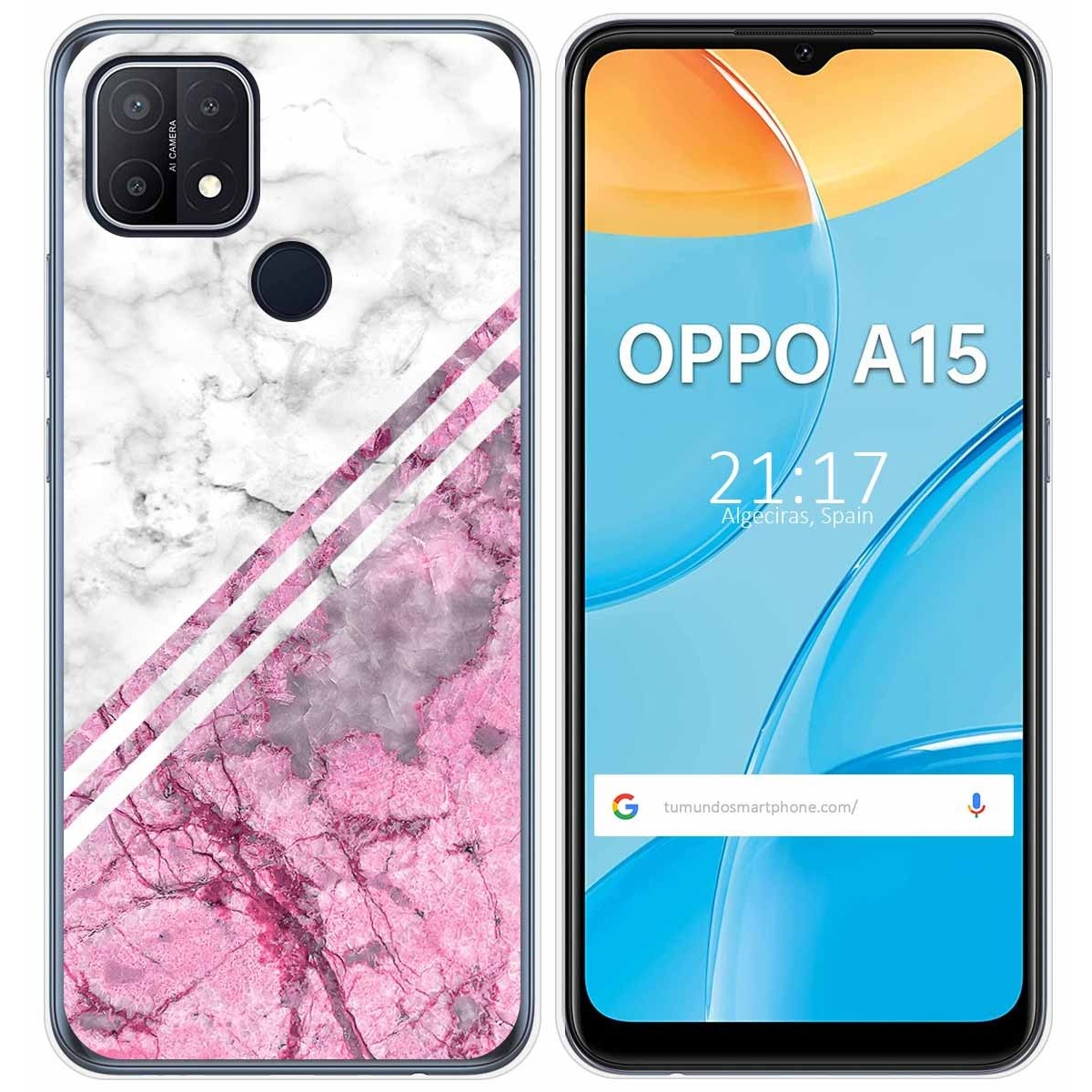 Funda Gel Tpu para Oppo A15 diseño Mármol 03 Dibujos