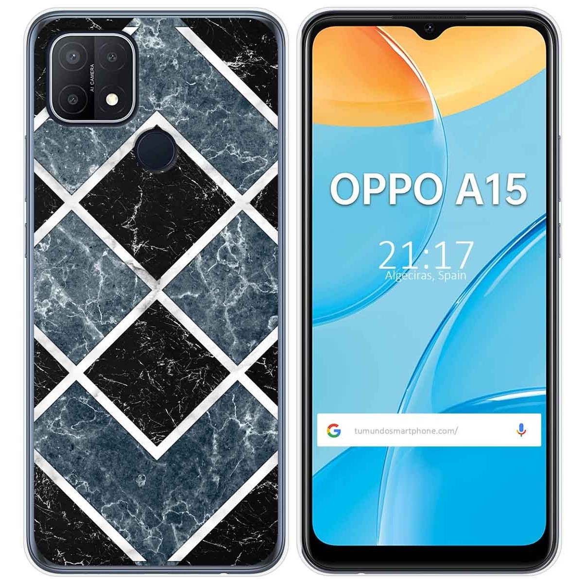 Funda Gel Tpu para Oppo A15 diseño Mármol 06 Dibujos