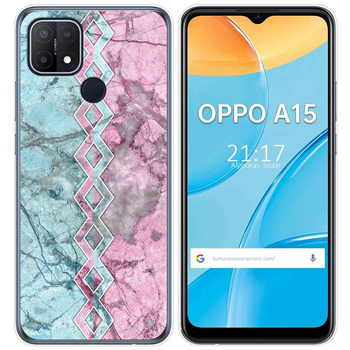 Funda Gel Tpu para Oppo A15 diseño Mármol 08 Dibujos