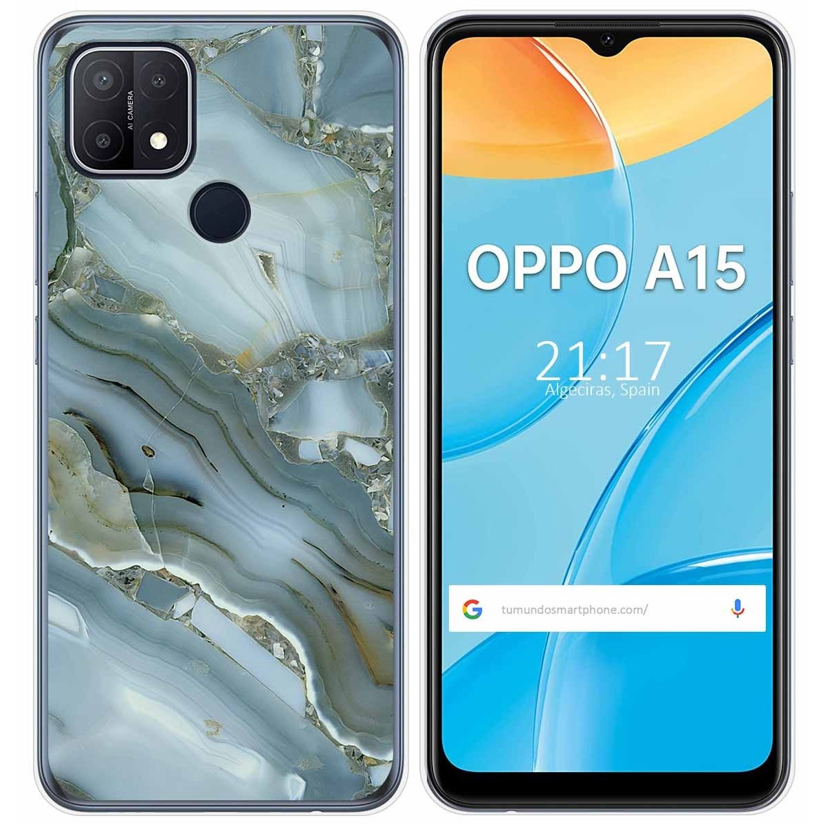 Funda Gel Tpu para Oppo A15 diseño Mármol 09 Dibujos