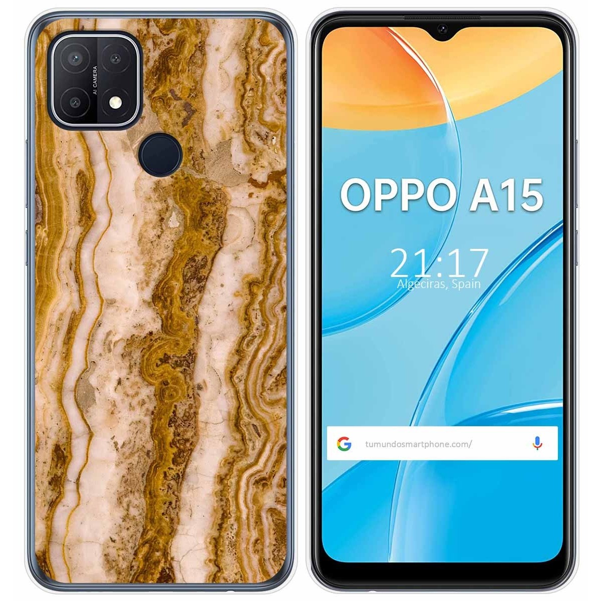Funda Gel Tpu para Oppo A15 diseño Mármol 10 Dibujos