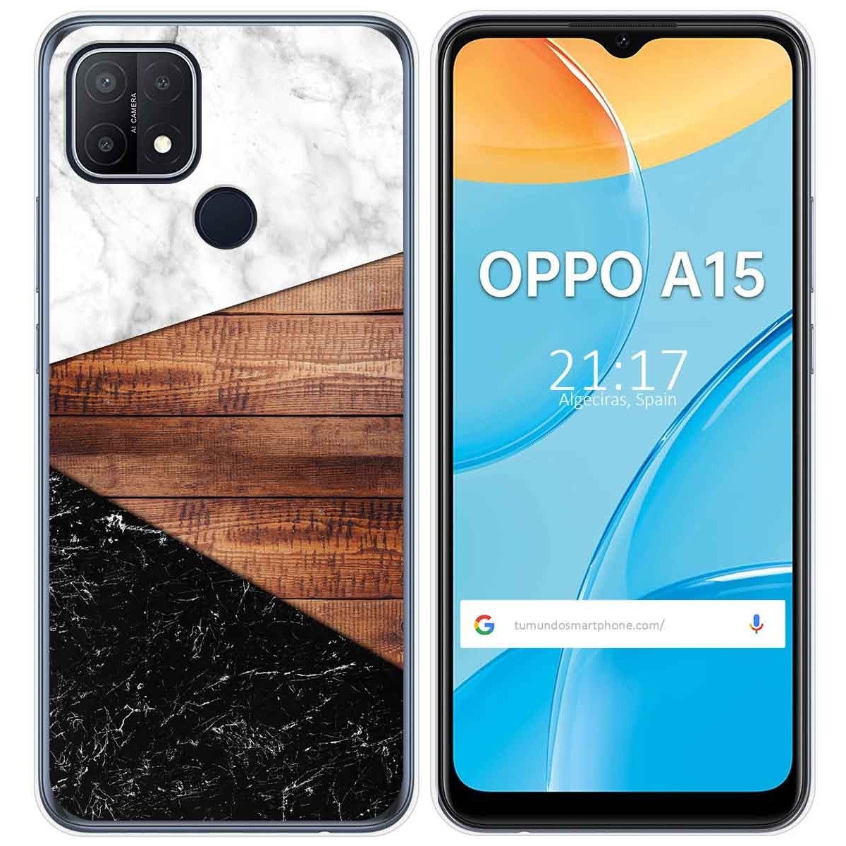 Funda Gel Tpu para Oppo A15 diseño Mármol 11 Dibujos