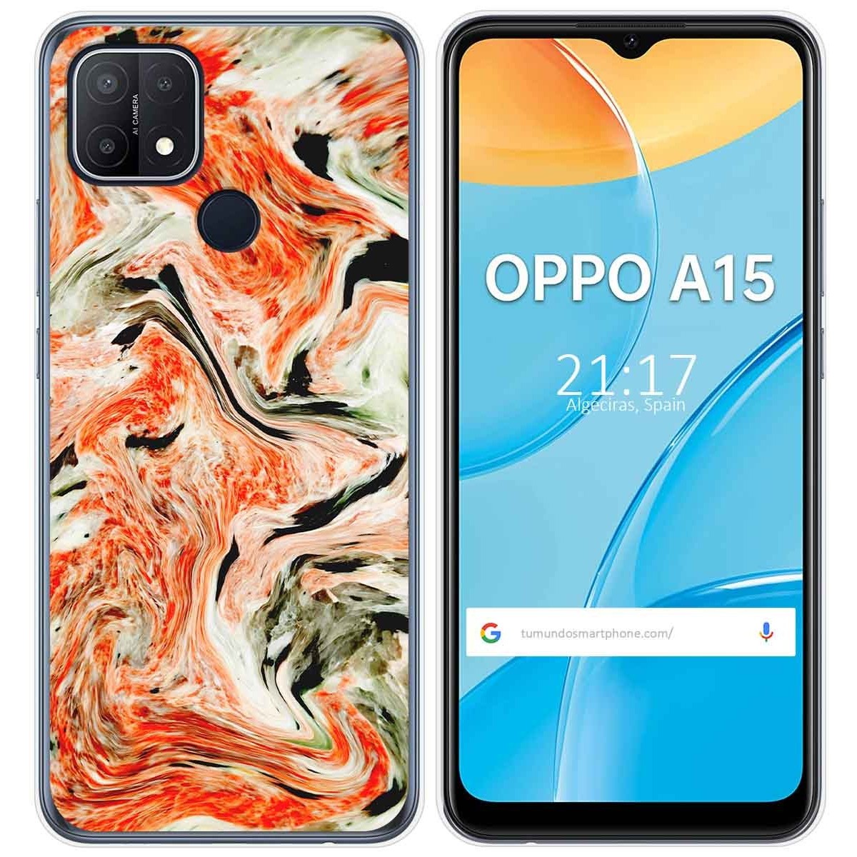 Funda Gel Tpu para Oppo A15 diseño Mármol 12 Dibujos
