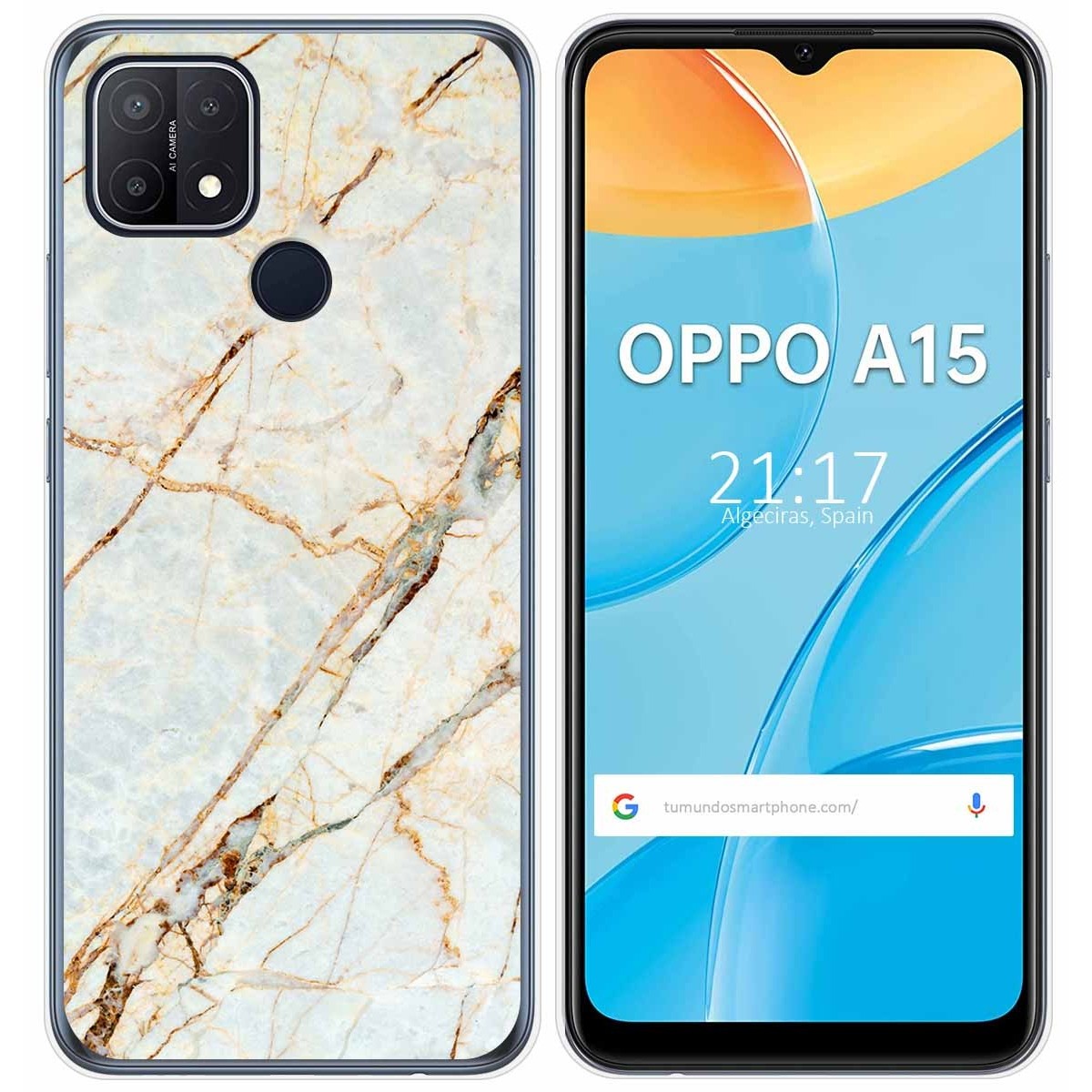 Funda Gel Tpu para Oppo A15 diseño Mármol 13 Dibujos