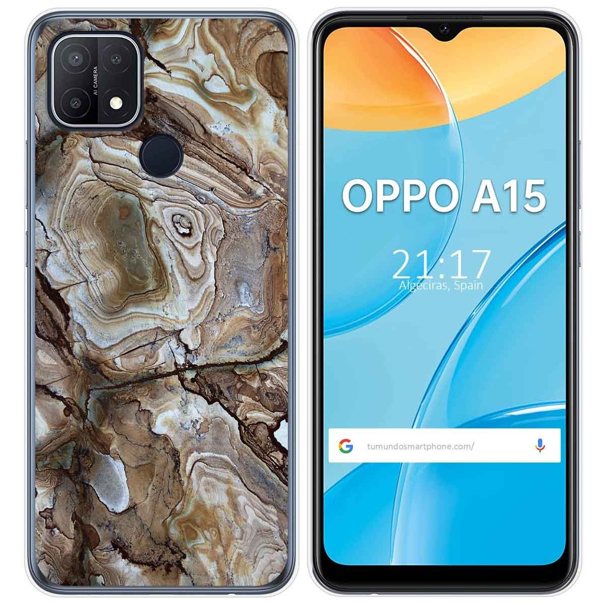 Funda Gel Tpu para Oppo A15 diseño Mármol 14 Dibujos