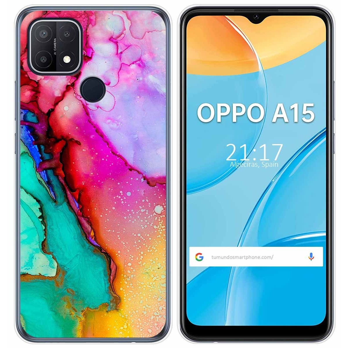 Funda Gel Tpu para Oppo A15 diseño Mármol 15 Dibujos