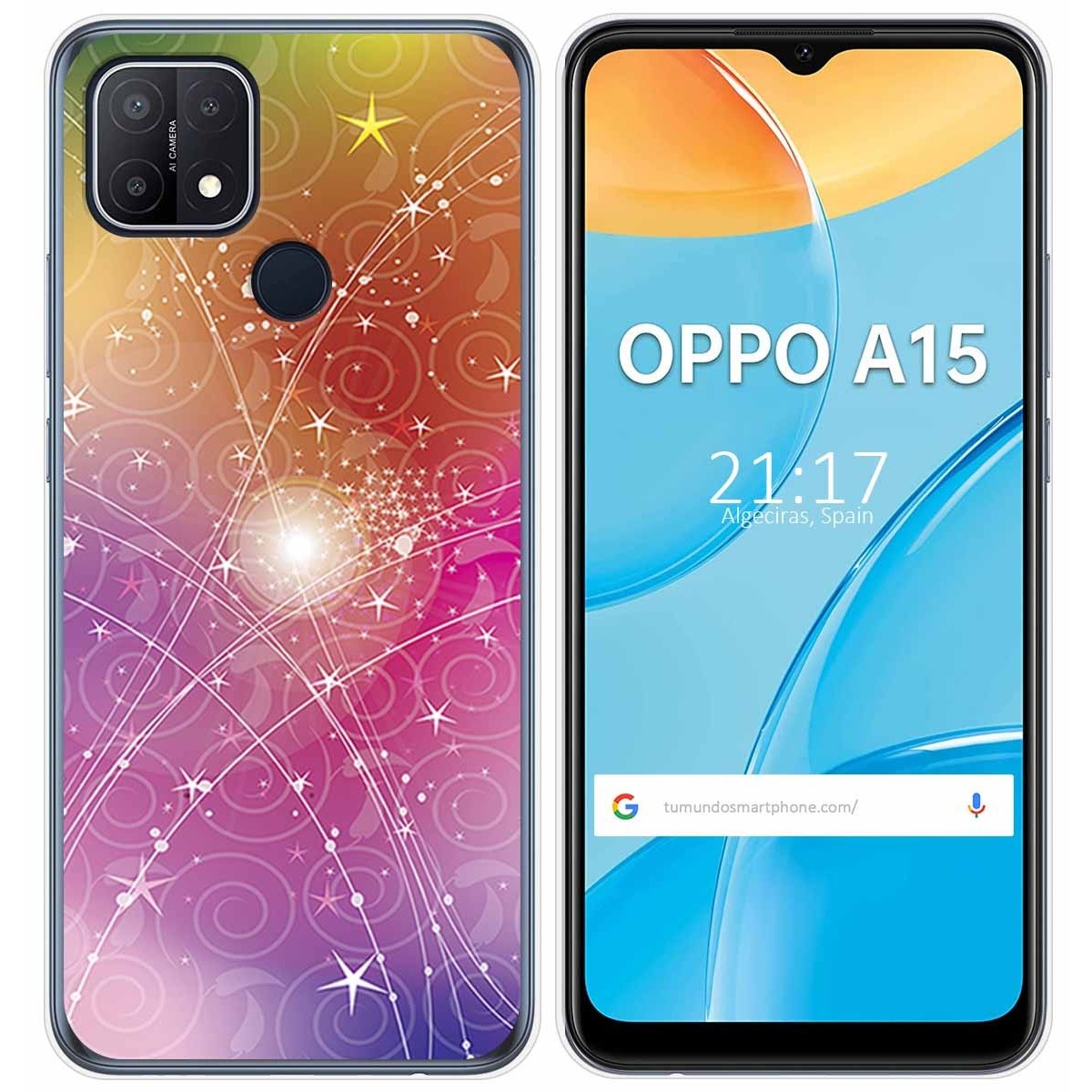 Funda Gel Tpu para Oppo A15 diseño Abstracto Dibujos