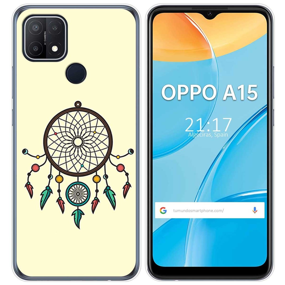 Funda Gel Tpu para Oppo A15 diseño Atrapasueños Dibujos