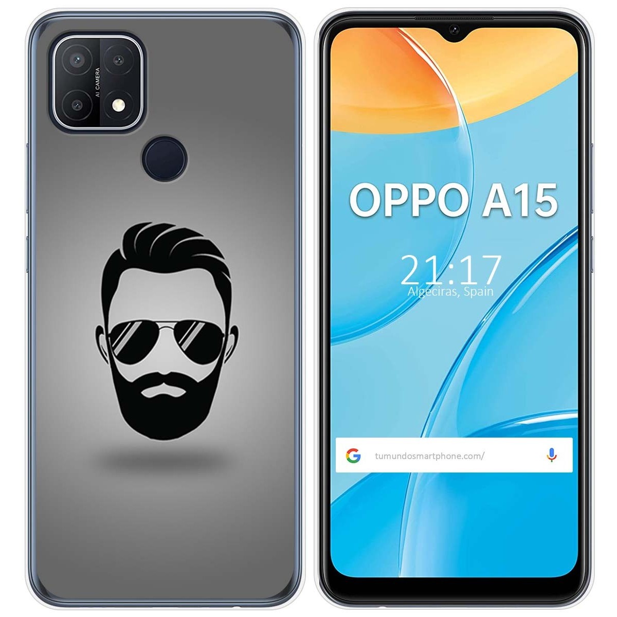 Funda Gel Tpu para Oppo A15 diseño Barba Dibujos