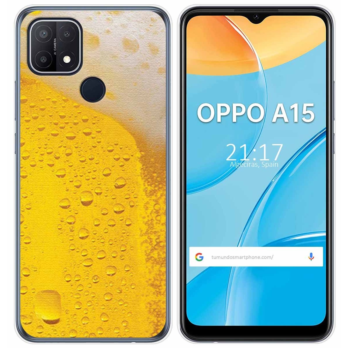 Funda Gel Tpu para Oppo A15 diseño Cerveza Dibujos