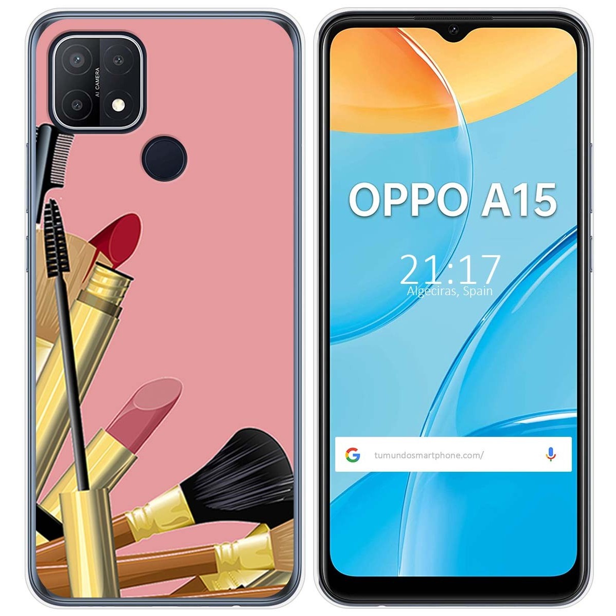 Funda Gel Tpu para Oppo A15 diseño Brochas Dibujos