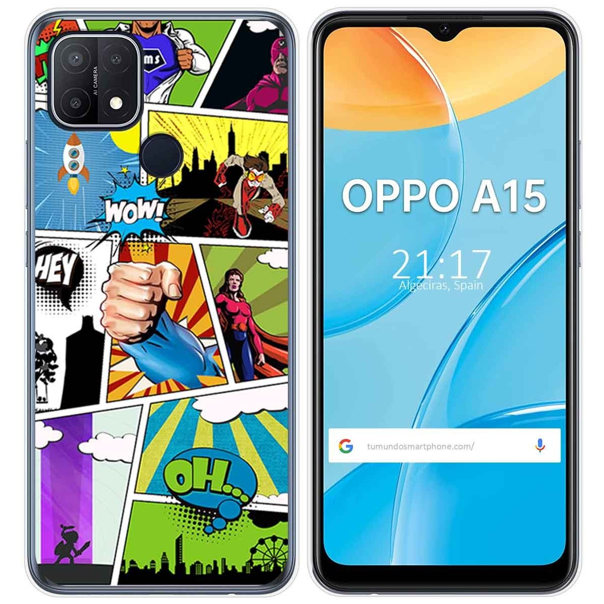 Funda Gel Tpu para Oppo A15 diseño Comic Dibujos
