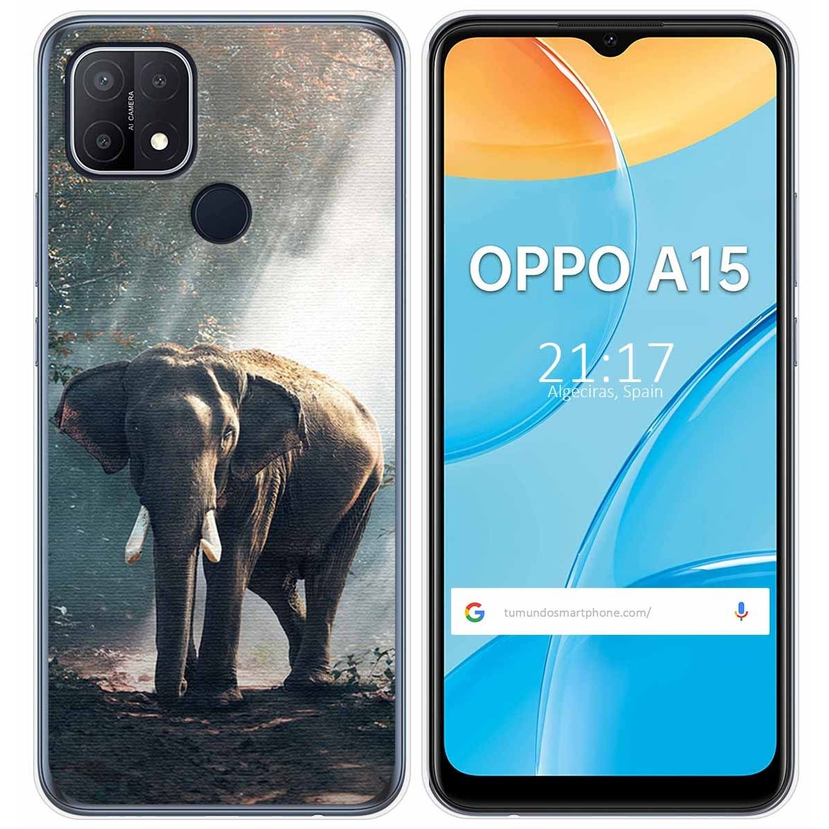 Funda Gel Tpu para Oppo A15 diseño Elefante Dibujos