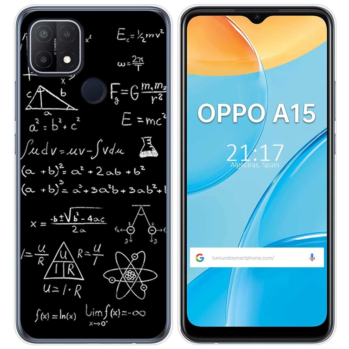 Funda Gel Tpu para Oppo A15 diseño Formulas Dibujos