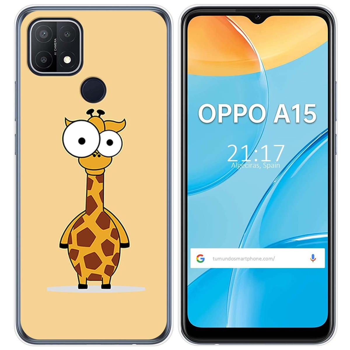 Funda Gel Tpu para Oppo A15 diseño Jirafa Dibujos