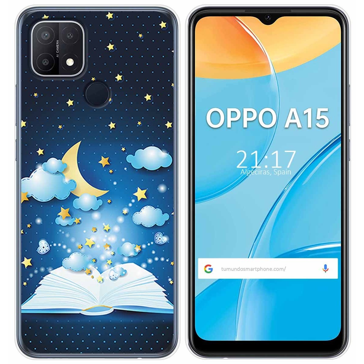 Funda Gel Tpu para Oppo A15 diseño Libro Cuentos Dibujos