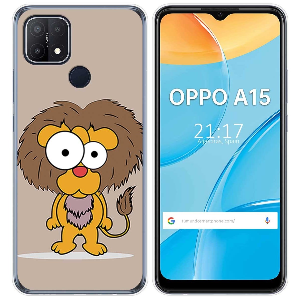 Funda Gel Tpu para Oppo A15 diseño Leon Dibujos