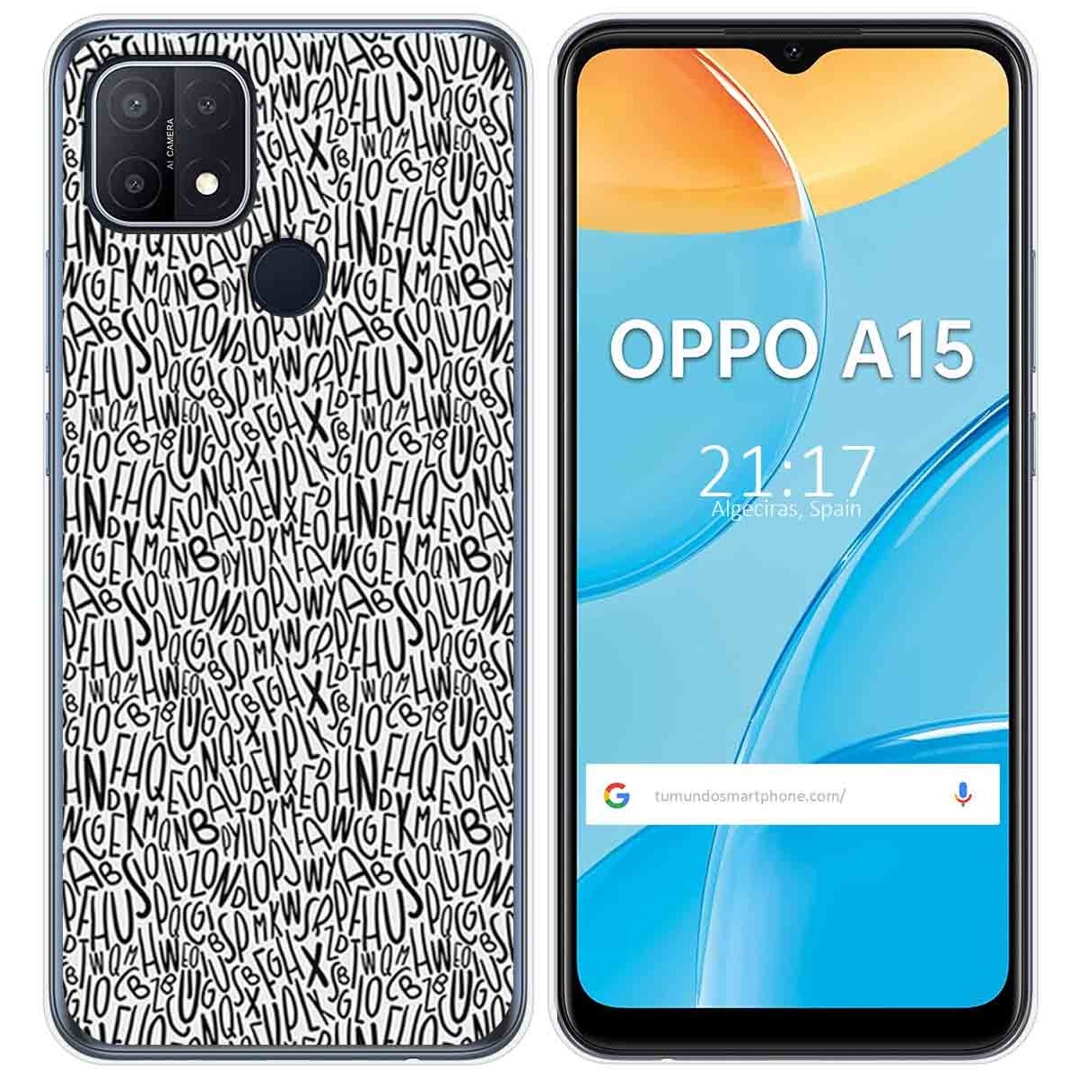 Funda Gel Tpu para Oppo A15 diseño Letras Dibujos