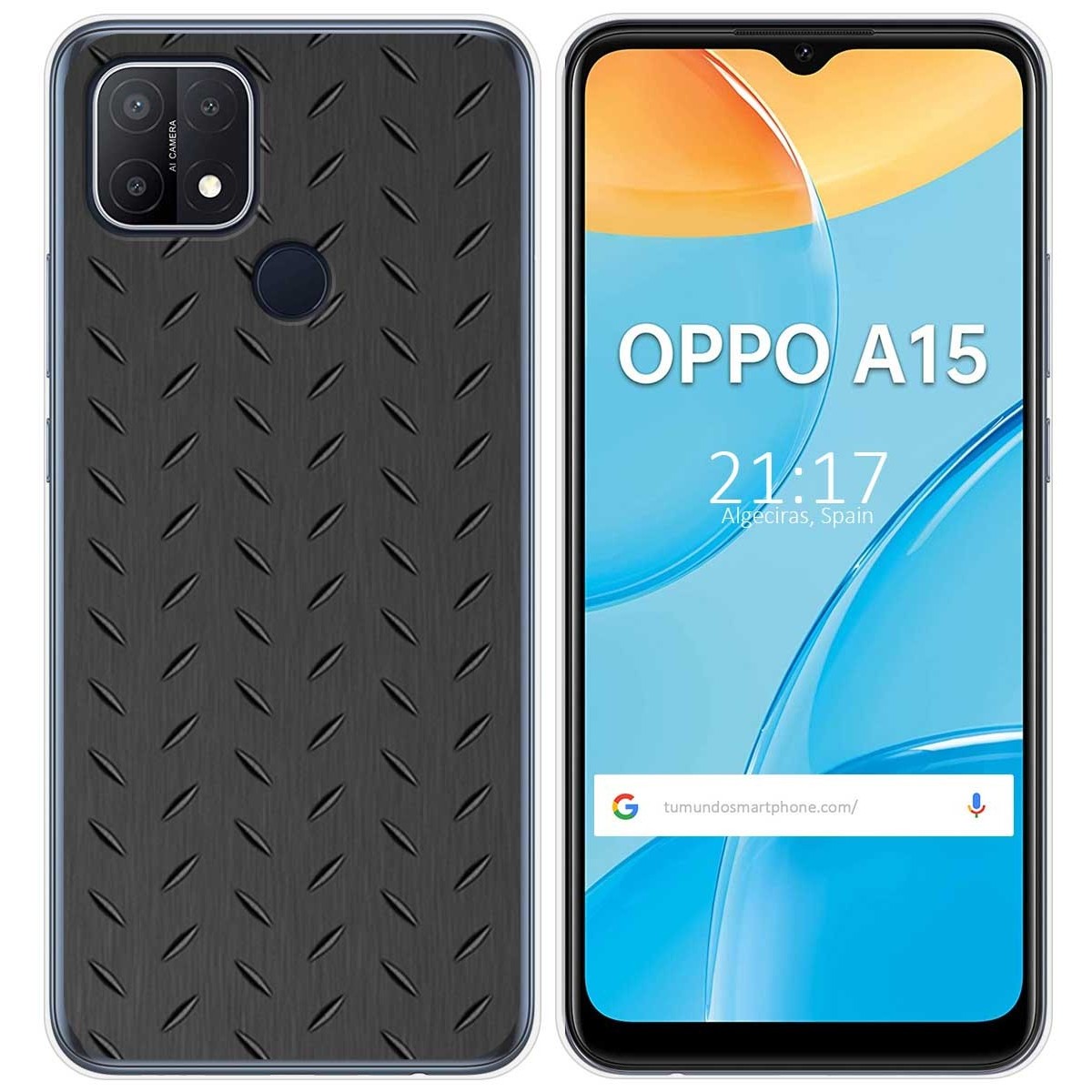 Funda Gel Tpu para Oppo A15 diseño Metal Dibujos