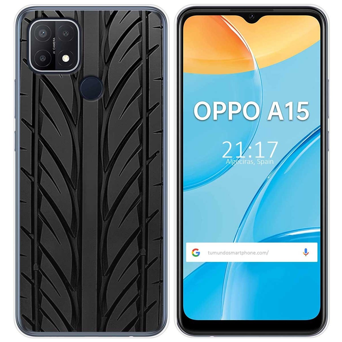 Funda Gel Tpu para Oppo A15 diseño Neumatico Dibujos