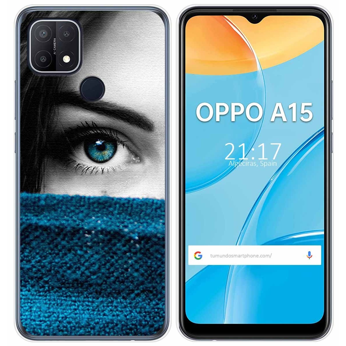 Funda Gel Tpu para Oppo A15 diseño Ojo Dibujos