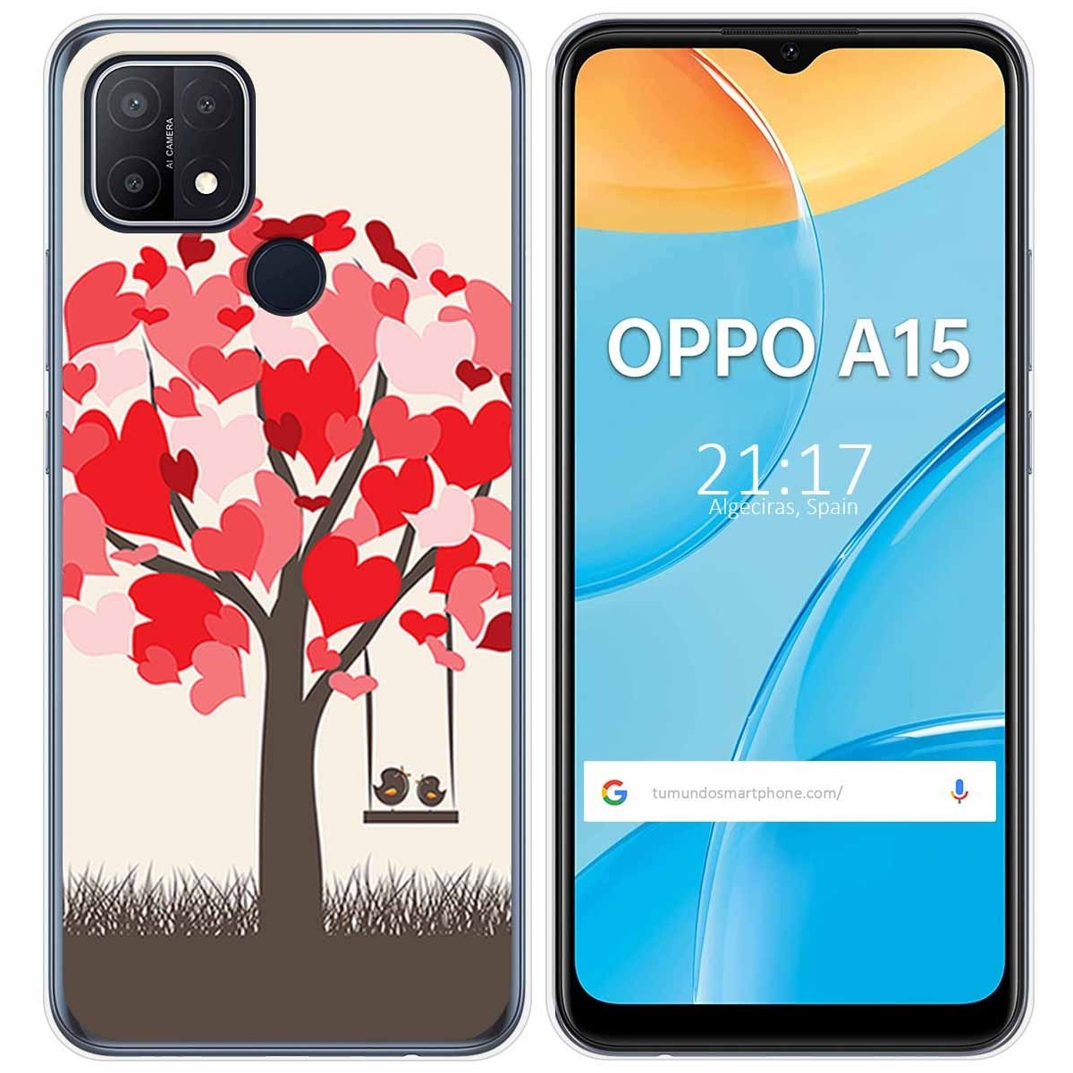 Funda Gel Tpu para Oppo A15 diseño Pajaritos Dibujos