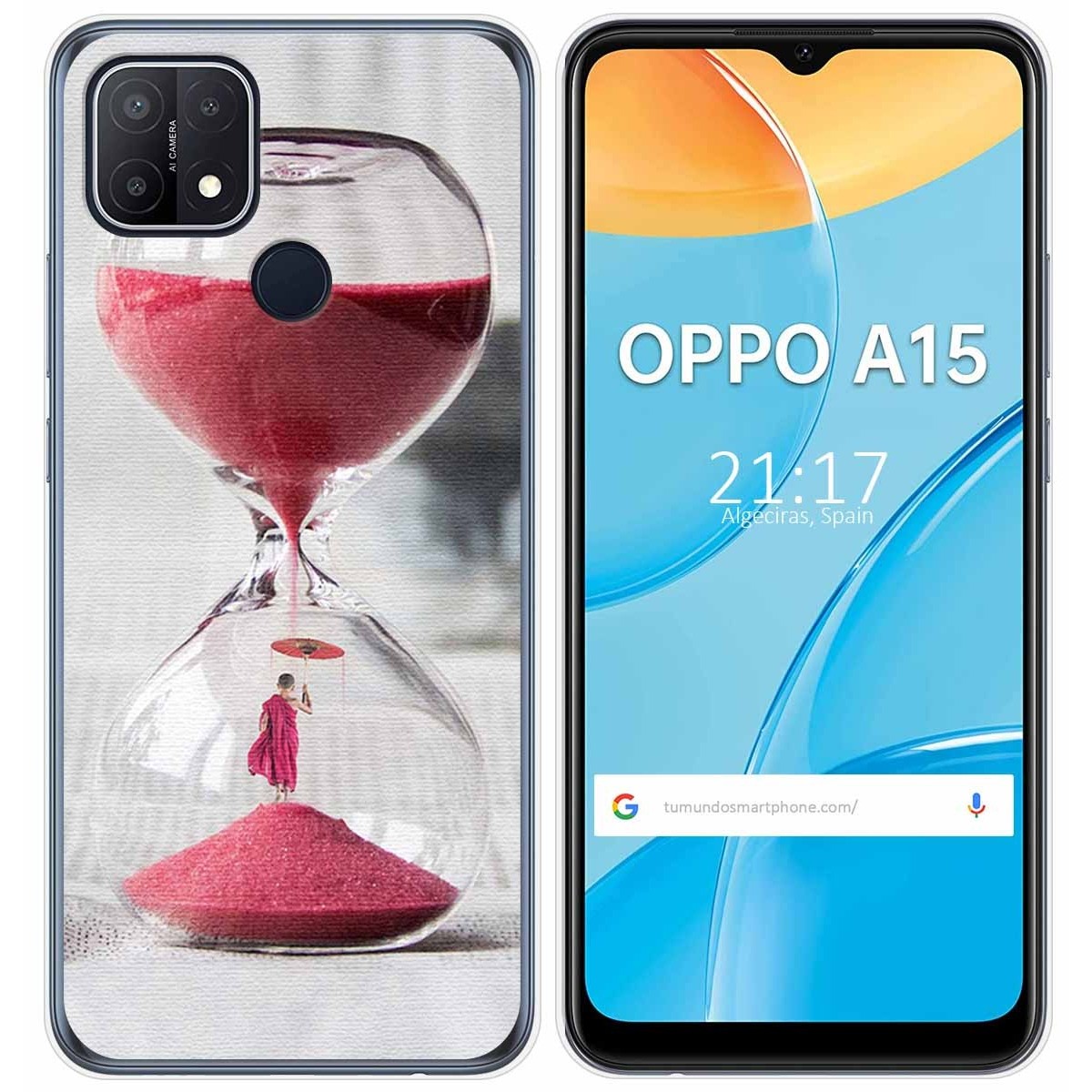 Funda Gel Tpu para Oppo A15 diseño Reloj Dibujos