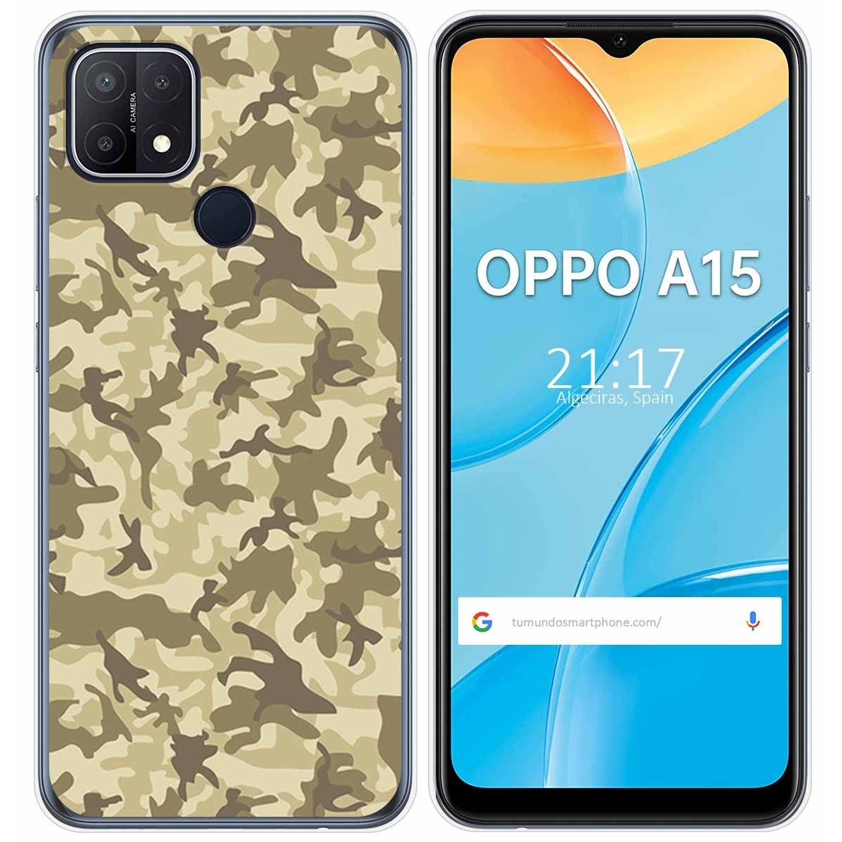 Funda Gel Tpu para Oppo A15 diseño Sand Camuflaje Dibujos