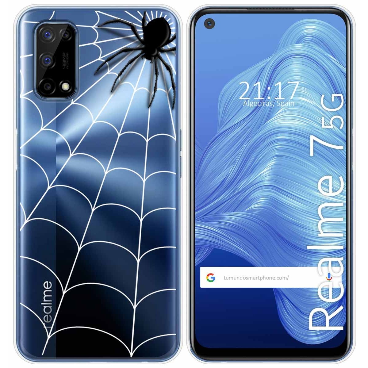 Funda Gel Transparente para Realme 7 5G diseño Araña Dibujos
