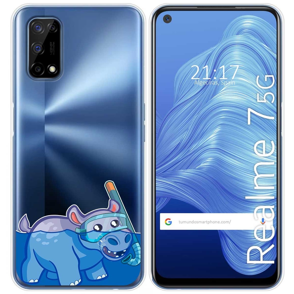 Funda Gel Transparente para Realme 7 5G diseño Hipo Dibujos