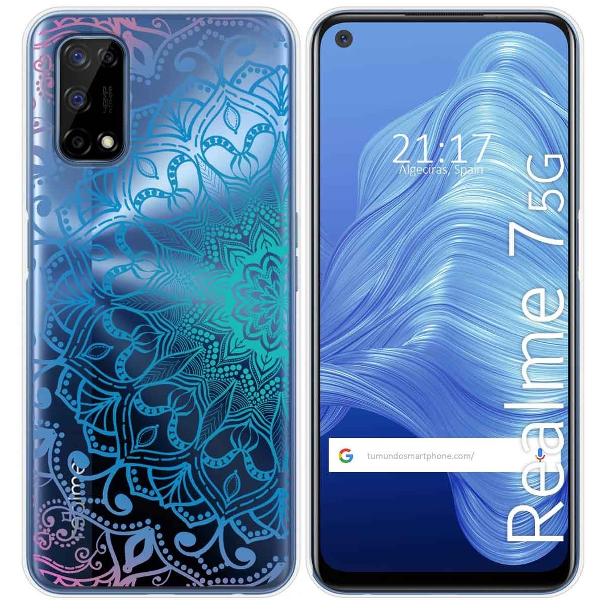 Funda Gel Transparente para Realme 7 5G diseño Mandala Dibujos
