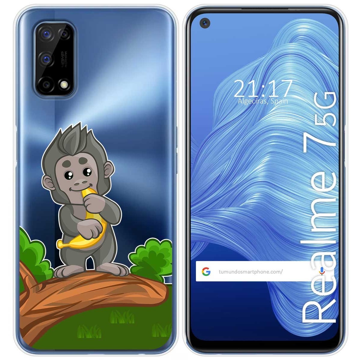 Funda Gel Transparente para Realme 7 5G diseño Mono Dibujos