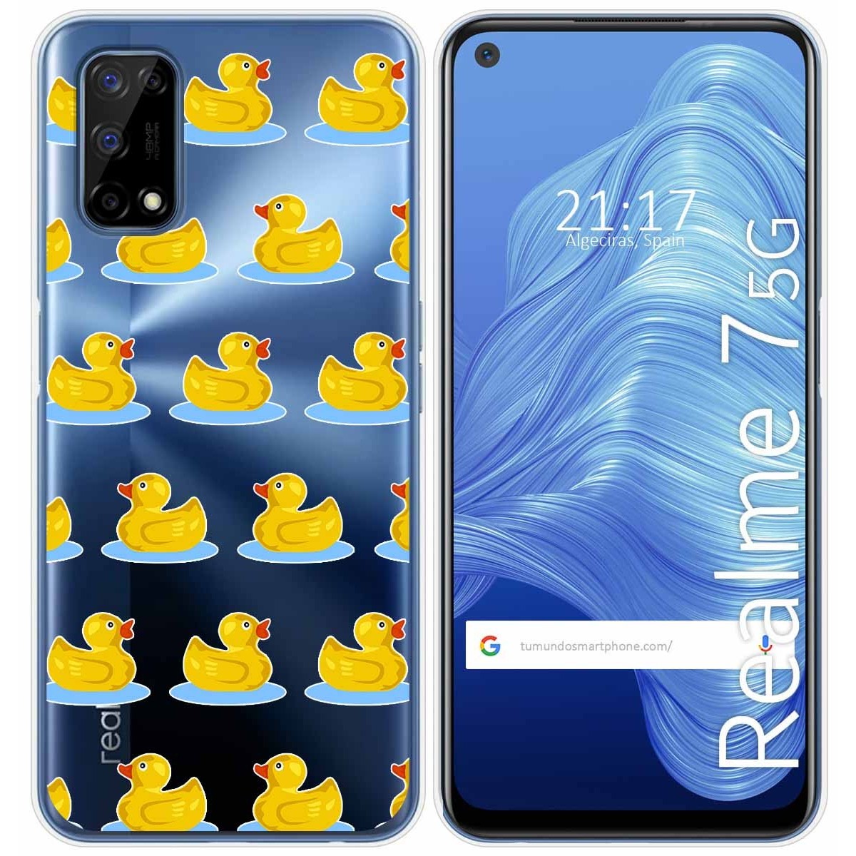 Funda Gel Transparente para Realme 7 5G diseño Pato Dibujos