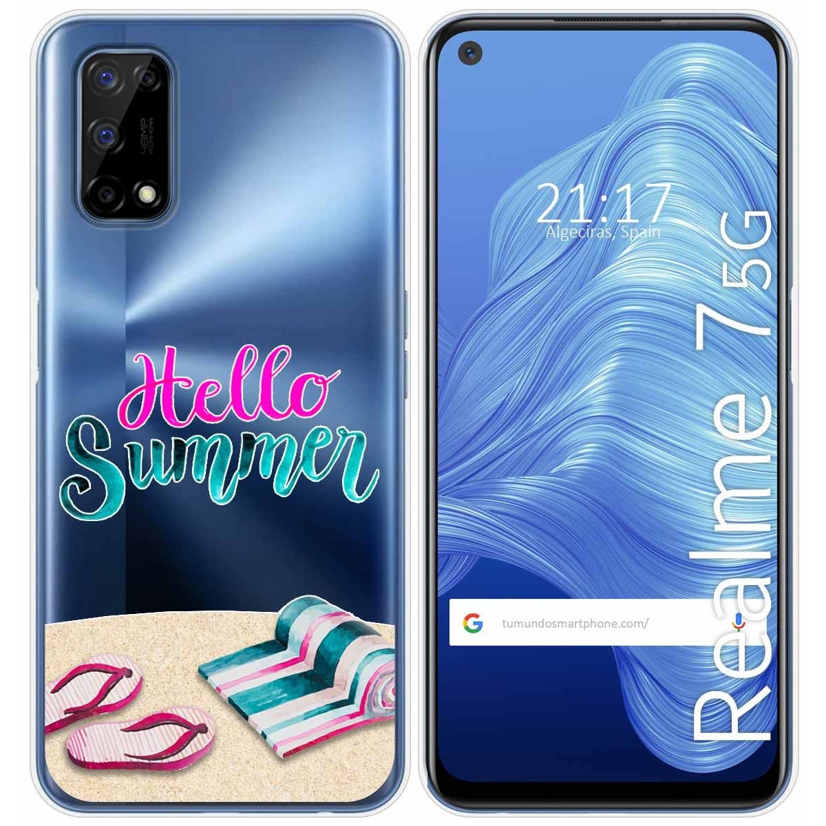 Funda Gel Transparente para Realme 7 5G diseño Summer Dibujos