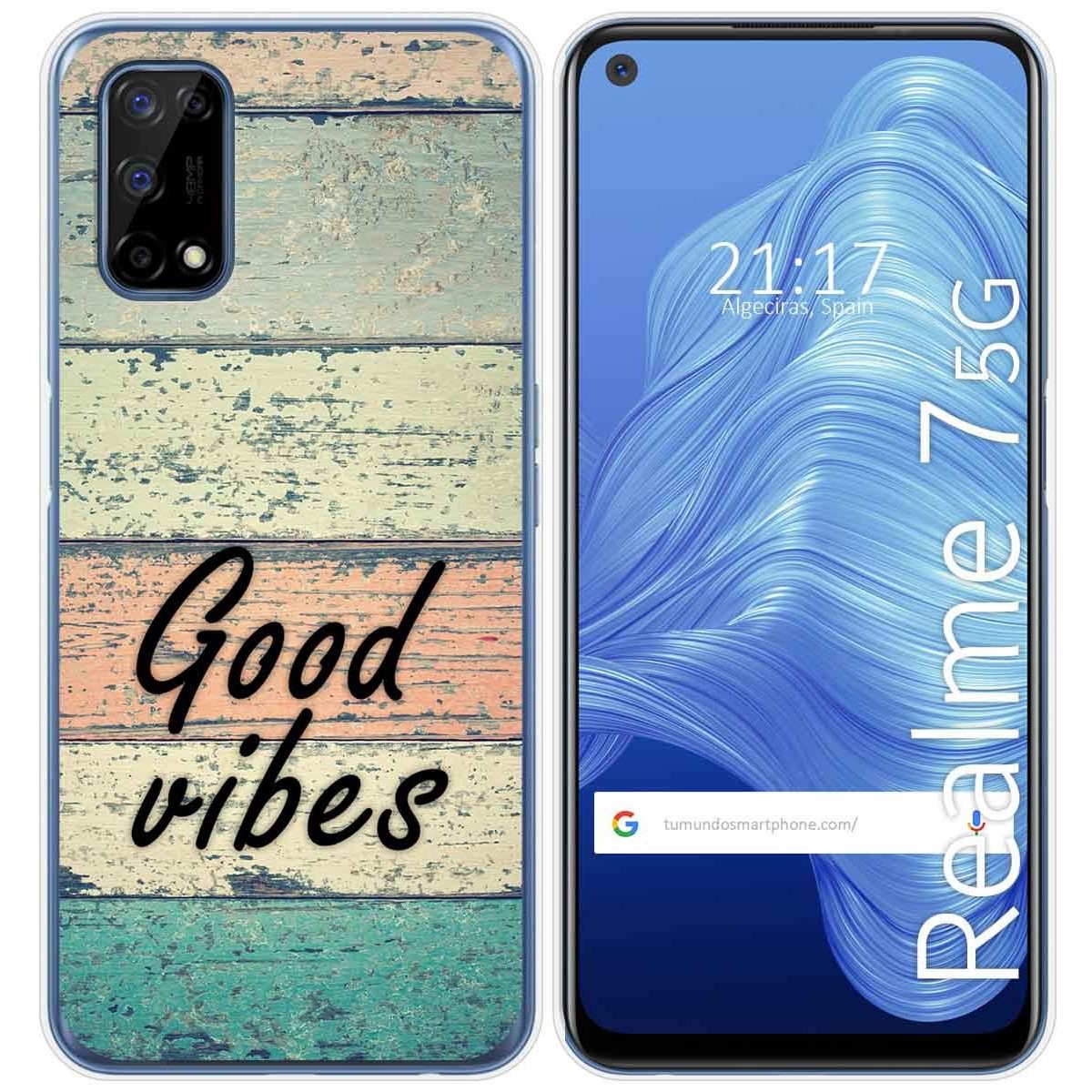 Funda Gel Tpu para Realme 7 5G diseño Madera 01 Dibujos