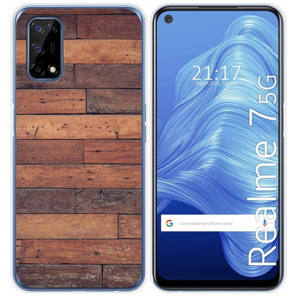 Funda Gel Tpu para Realme 7 5G diseño Madera 03 Dibujos