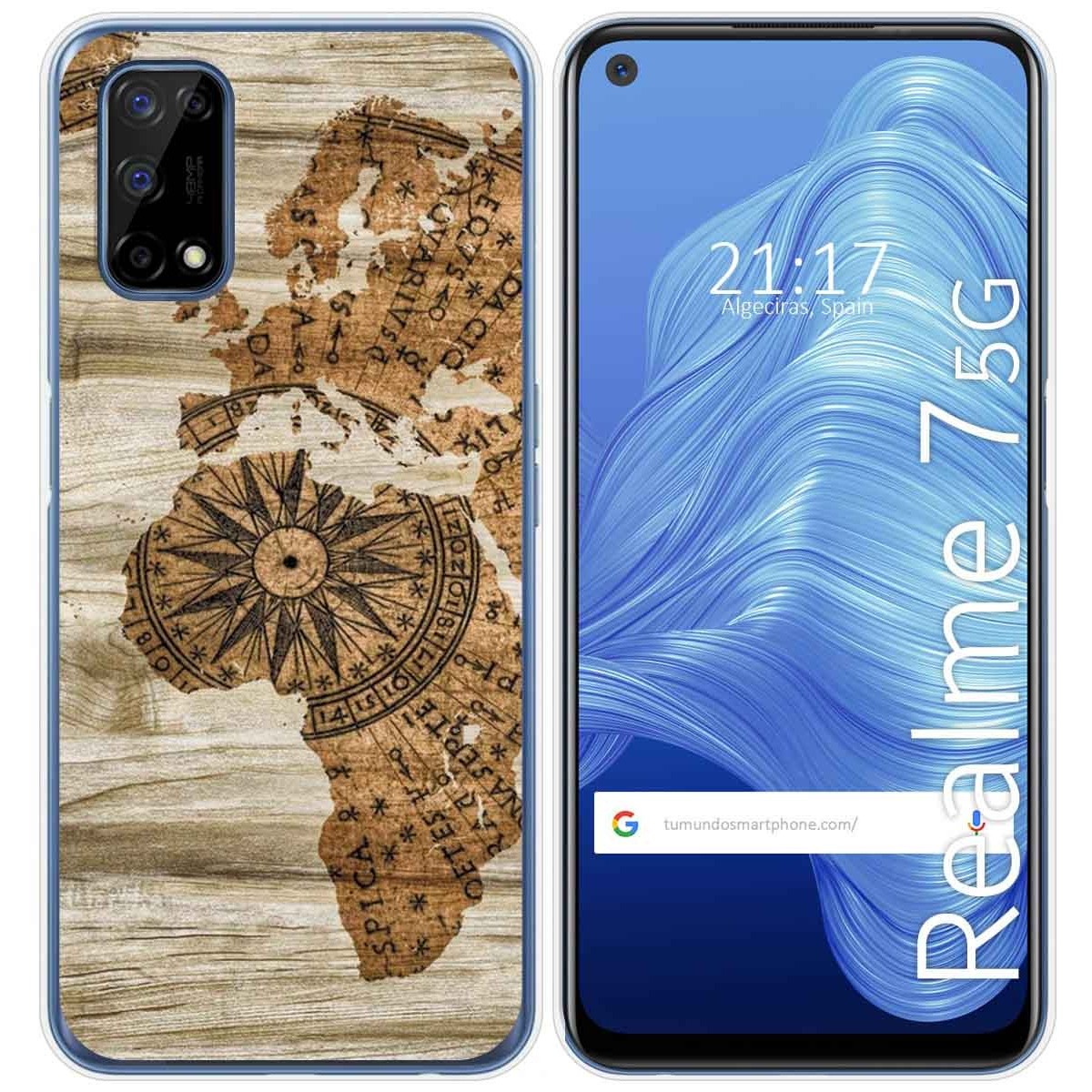 Funda Gel Tpu para Realme 7 5G diseño Madera 07 Dibujos