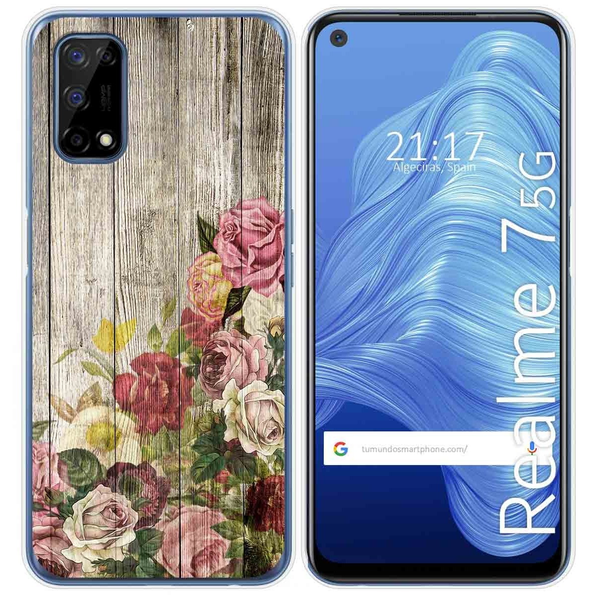 Funda Gel Tpu para Realme 7 5G diseño Madera 08 Dibujos